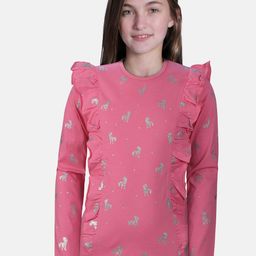 Gini and Jony Girls Pink Printed Top-image-27