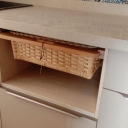 AKWAY Wicker Basket For Modular Kitchen | Rectangular Shape Pull Out Basket (22.5 W (564Mm) X 20 L X 8 H Inches (Single Partition), Beige)(Beechwood) image 5