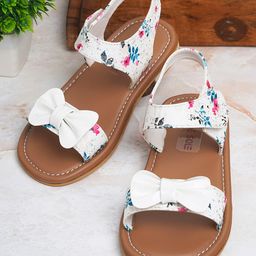 Mine Sole Floral Printed & Bow Detailed Sandals -Multi Colour-picture-18