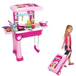 Sanjary 2 in 1 Kitchen Play Set, Pretend Play Luggage Kitchen Kit for Kids with Suitcase Trolley color design may vary-83