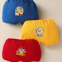 Bodycare Cotton Knit Boxers With Text Print - Yellow Blue & Red-image-60