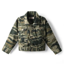 Babyhug Woven Full Sleeves Cotton Lycra Denim Jacket With Camouflage Print - Multicolor-image-35