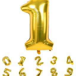 Décor Mantra 32 Inch Number Foil Balloon 1 For birthday Decorations Items-Gold Color-Pack of 1-image-38