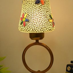 SOMIL Multicoloured Printed Glass Cylindrical Shaped Table Lamp-image-98