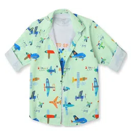 CAVIO Boys Spread Collar Conversational Printed Cotton Casual Shirts & T-Shirt-image-92