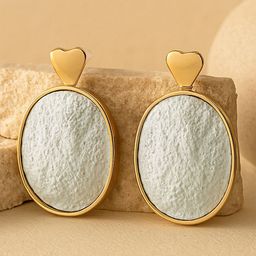 Bohey by KARATCART Gold-Plated Oval Shaped Studs-picture-31