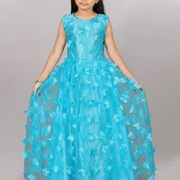 JULEE Girls Floral Embroidered Net Maxi Dress-image-77