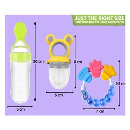 Joy Buzz Baby Food Feeder Nibbler & Rattle Teether Combo - Multicolor image 3