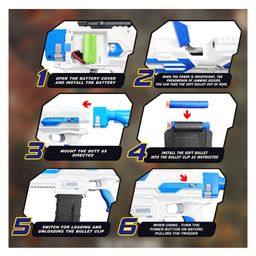 VGRASSP Big Automatic Foam Dart Shooter Gun Toy For Kids - Motorized Firing Action Rifle With 20 Foam Bullets - Color As Per Stock image 5