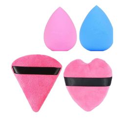 Facejewel Set Of 4 Big Triangle Heart Puff,  Makeup Blender Puff-29