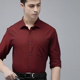 Park Avenue Pure Cotton Slim Fit Cutaway Collar Formal Shirt-image-97