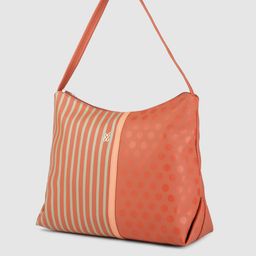 Baggit Red & Olive Green Solid Regular Structured Hobo Bag with Printed & Striped Detail image 2