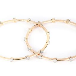Priyaasi Set Of 2 Rose Gold-Plated & White American Diamond-Studded Handcrafted Bangles image 4