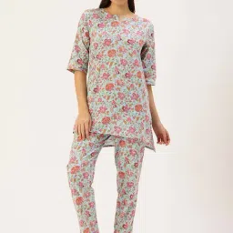 Clt.S Blue Cotton Regular Fit Printed Pyjamas Set-image-38