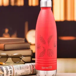 Servewell Indus Red Stainless Steel Autumn Printed Vacuum Bottle (1 L)-28