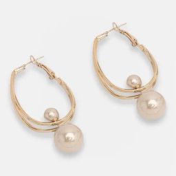 Sohi Gold Plated Party Pearls Drop Earrings image 4