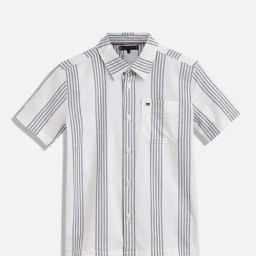 Tommy Hilfiger Kids Blue Striped Archive Fit Shirt-image-47