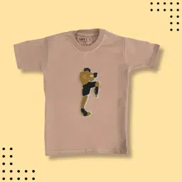 Tippy Top Kids Beige Self Design T-Shirt-image-114