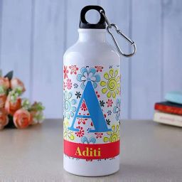 FNP Multicolor Aluminium Personalised Floral Water Bottle (650ml)-31