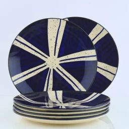 BlackCarrot Ceramic Blue & White Dinner Plates - Set of 6-picture-33