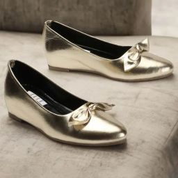 Elle Women's Gold Flat Ballets-image-99