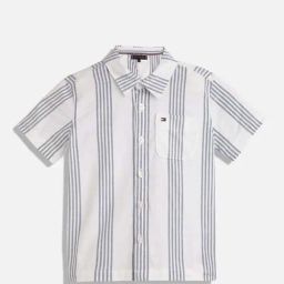 Tommy Hilfiger Kids Blue Striped Archive Fit Shirt-image-2