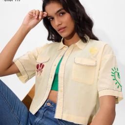 The Souled Store Yellow Regular Print Shirts-image-5