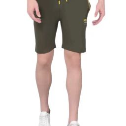 Force NXT Olive Cotton Regular Fit Shorts-74