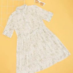 Pantaloons Junior Girls Bright White Printed Dress-image-26