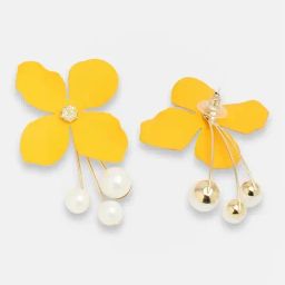 Sohi Gold Plated Party Pearls Drop Earrings-13