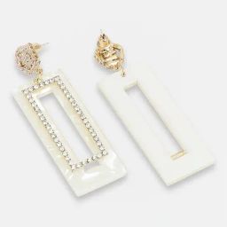Sohi Gold Plated Party Designer Stone Drop Earrings-7