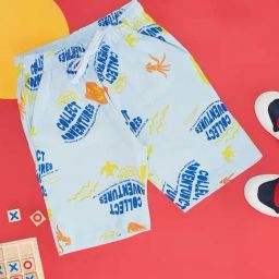Pantaloons Junior Delphinium Blue Cotton Printed Shorts-image-10