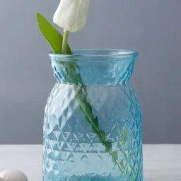 Tayhaa Blue Glass Self Designed Flower Vase - Set of 1-image-44