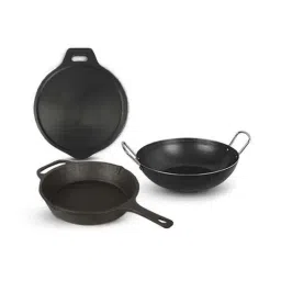 The Indus Valley Black Cast Iron 3 Piece Cookware Set-image-64