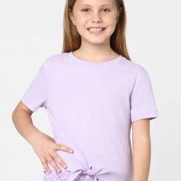 KIDS ONLY Light Purple Solid T-Shirt-image-51