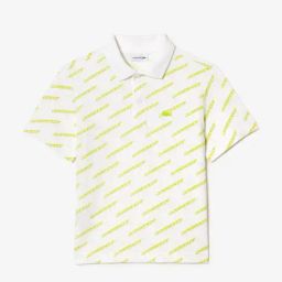 Lacoste Kids White Printed Polo T-Shirt-image-74