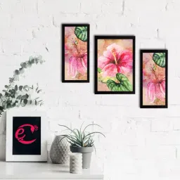 eCraftIndia Set of 3 Botanical and Floral Satin Matt Textured UV Art Painting-picture-14
