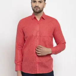 Jainish Red Slim Fit Shirt-image-4