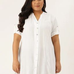 theRebelinme White Regular Fit Shirt-image-8