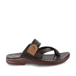 MediFeet Men's Brown Cross Strap Sandals-image-96