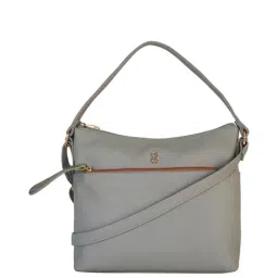 Baggit Grey Solid Medium Hobo Handbag-image-40