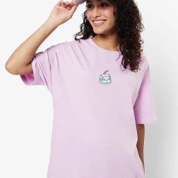 Bewakoof Lilac Printed Crew T-Shirt-picture-35