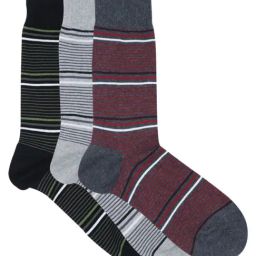Balenzia Multicolor Free Size Striped Socks - Pack of 3-image-93