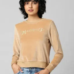 Only Beige Cotton Graphic Print Sweatshirt-image-99