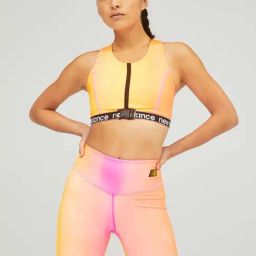 New Balance Orange & Pink Printed Sports Bra-picture-48
