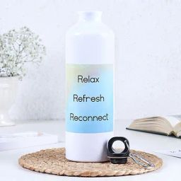 FNP White Aluminium Relax Refresh Printed Bottle (750ml)-32