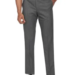 Arrow Dark Grey Regular Fit Trousers-picture-12