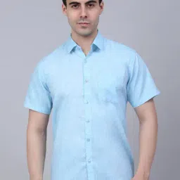 Jainish Sky Blue Regular Fit Shirt-picture-9