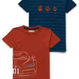 HELLCAT Blue & Rust Printed T-Shirt (Pack Of 2)-image-16