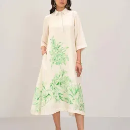 Marigold Lane White Printeded Casual Dress-image-23